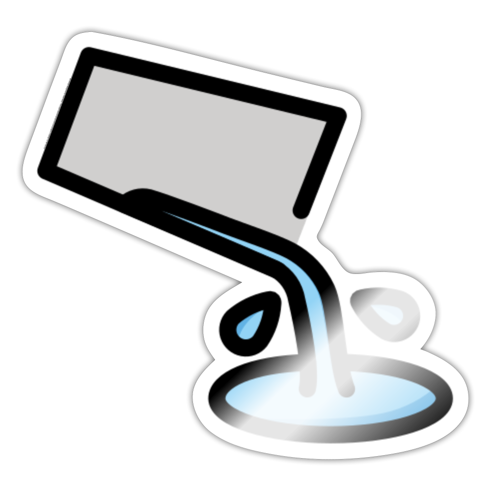 Pouring Liquid Moji Sticker - Emoji.Express - white glossy