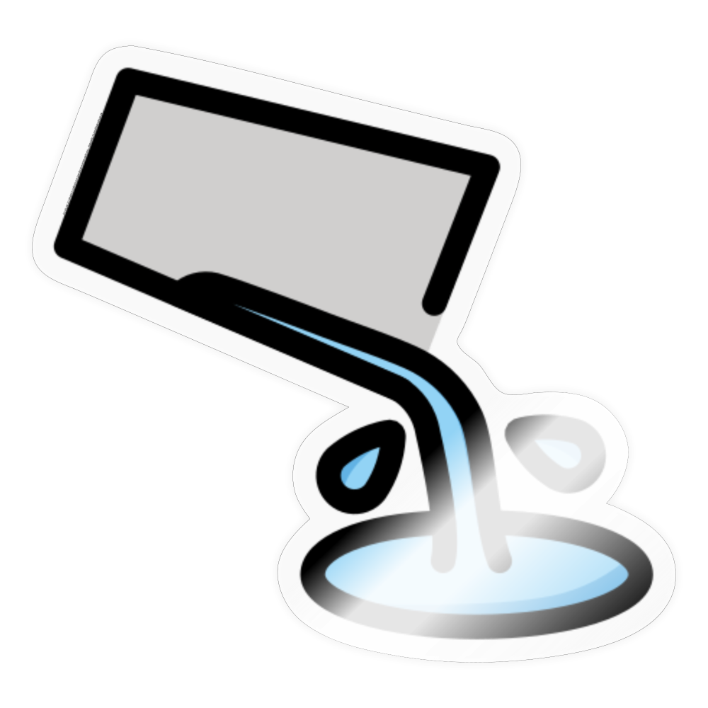 Pouring Liquid Moji Sticker - Emoji.Express - transparent glossy