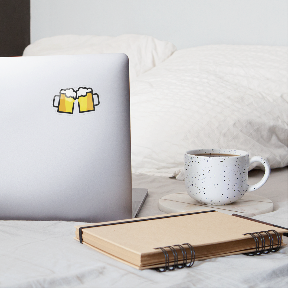 Clinking Beer Mugs Moji Sticker - Emoji.Express - transparent glossy