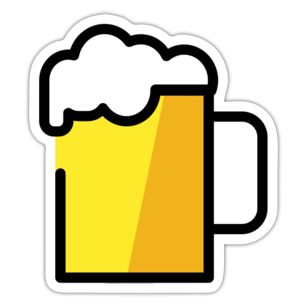 Beer Mug Moji Sticker - Emoji.Express - white matte