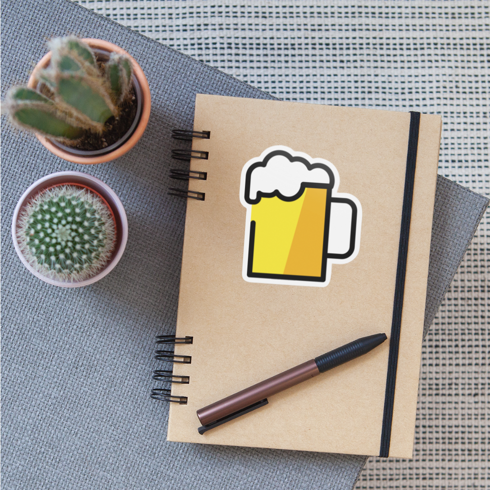 Beer Mug Moji Sticker - Emoji.Express - white matte