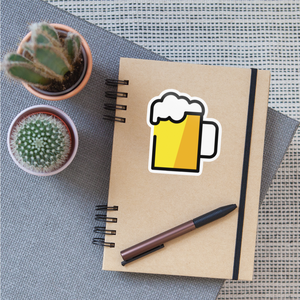 Beer Mug Moji Sticker - Emoji.Express - white glossy