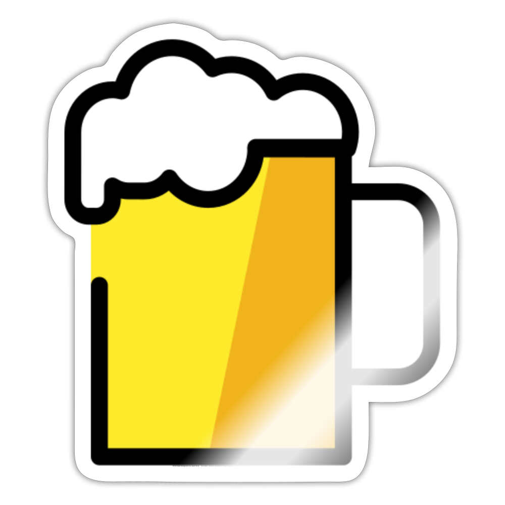 Beer Mug Moji Sticker - Emoji.Express - white glossy