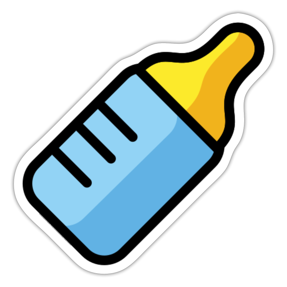 Baby Bottle Moji Sticker - Emoji.Express - white matte