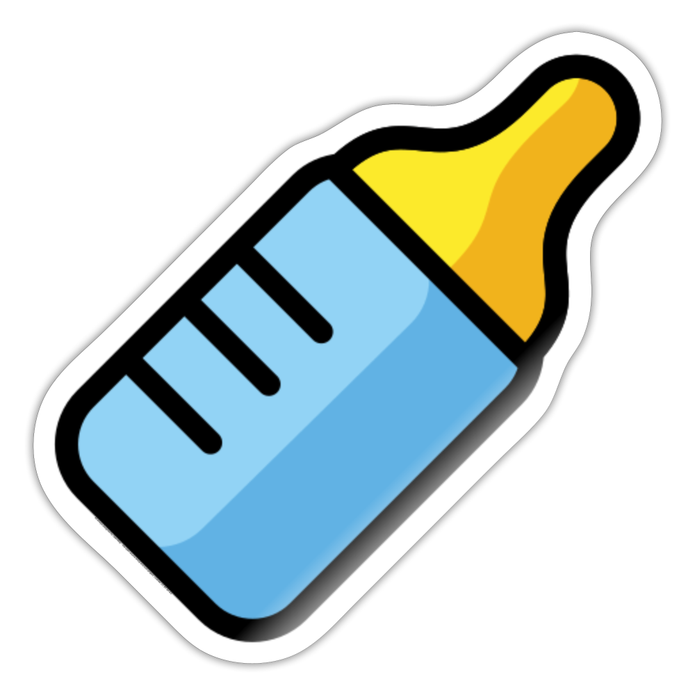 Baby Bottle Moji Sticker - Emoji.Express - white glossy