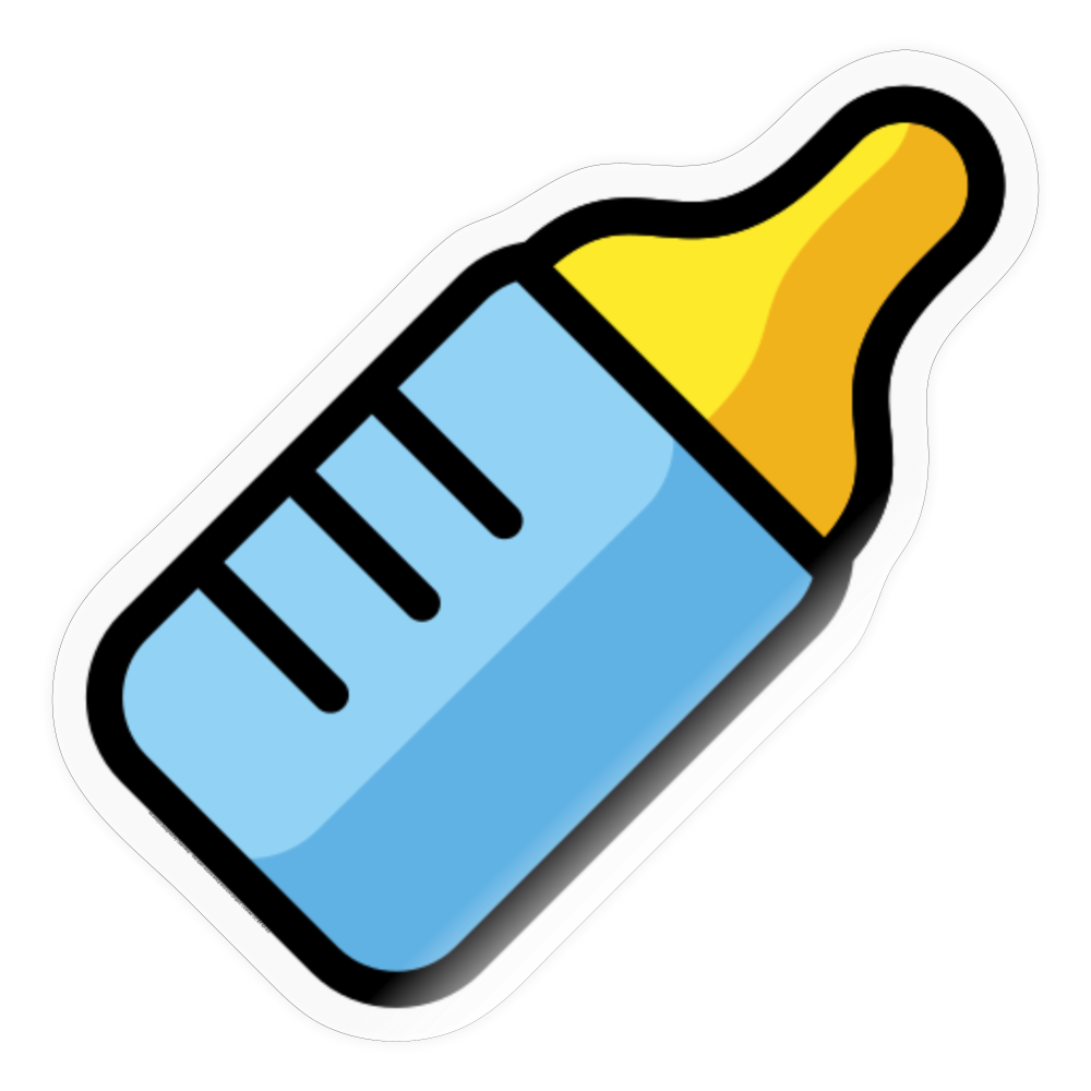 Baby Bottle Moji Sticker - Emoji.Express - transparent glossy