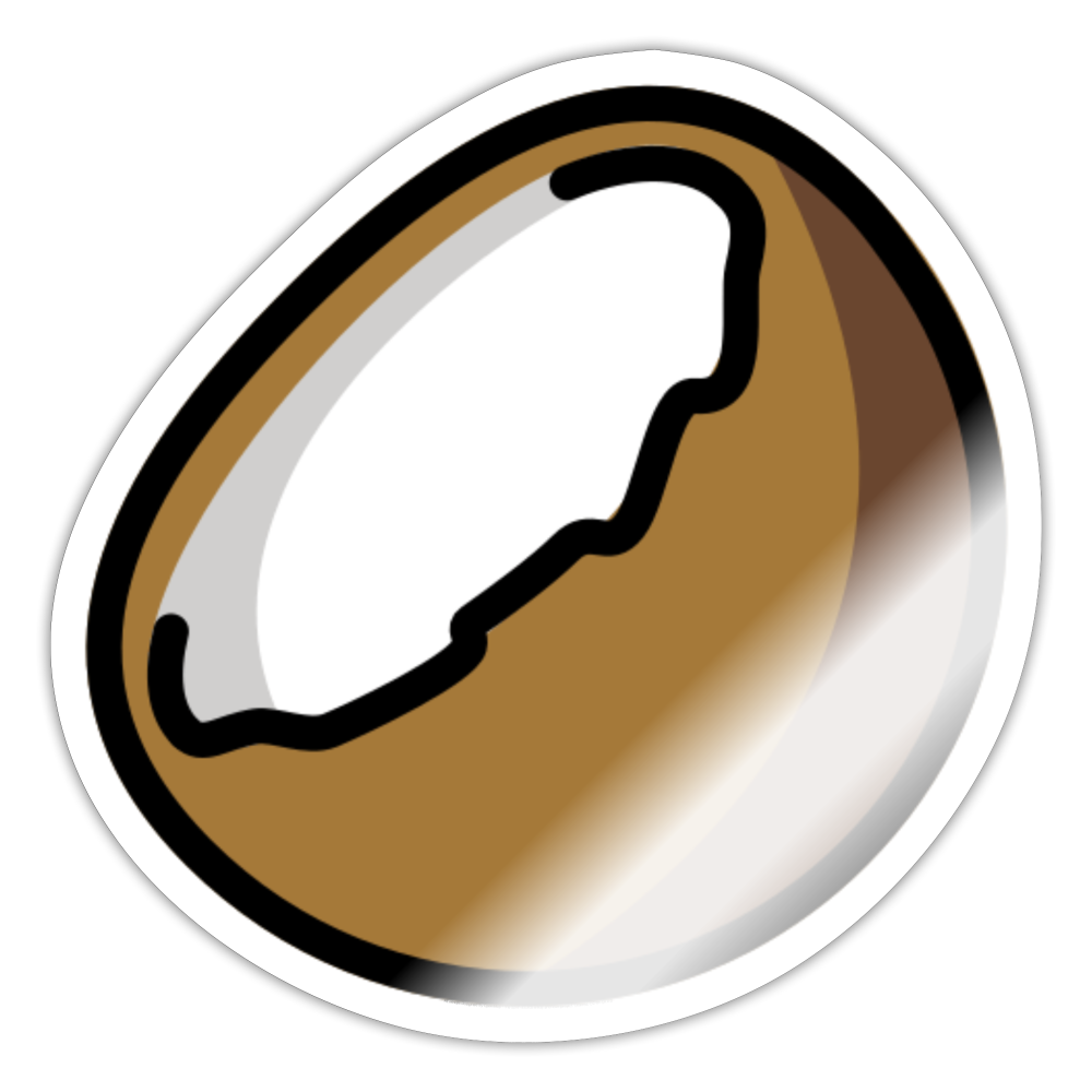 Coconut Moji Sticker - Emoji.Express - white glossy