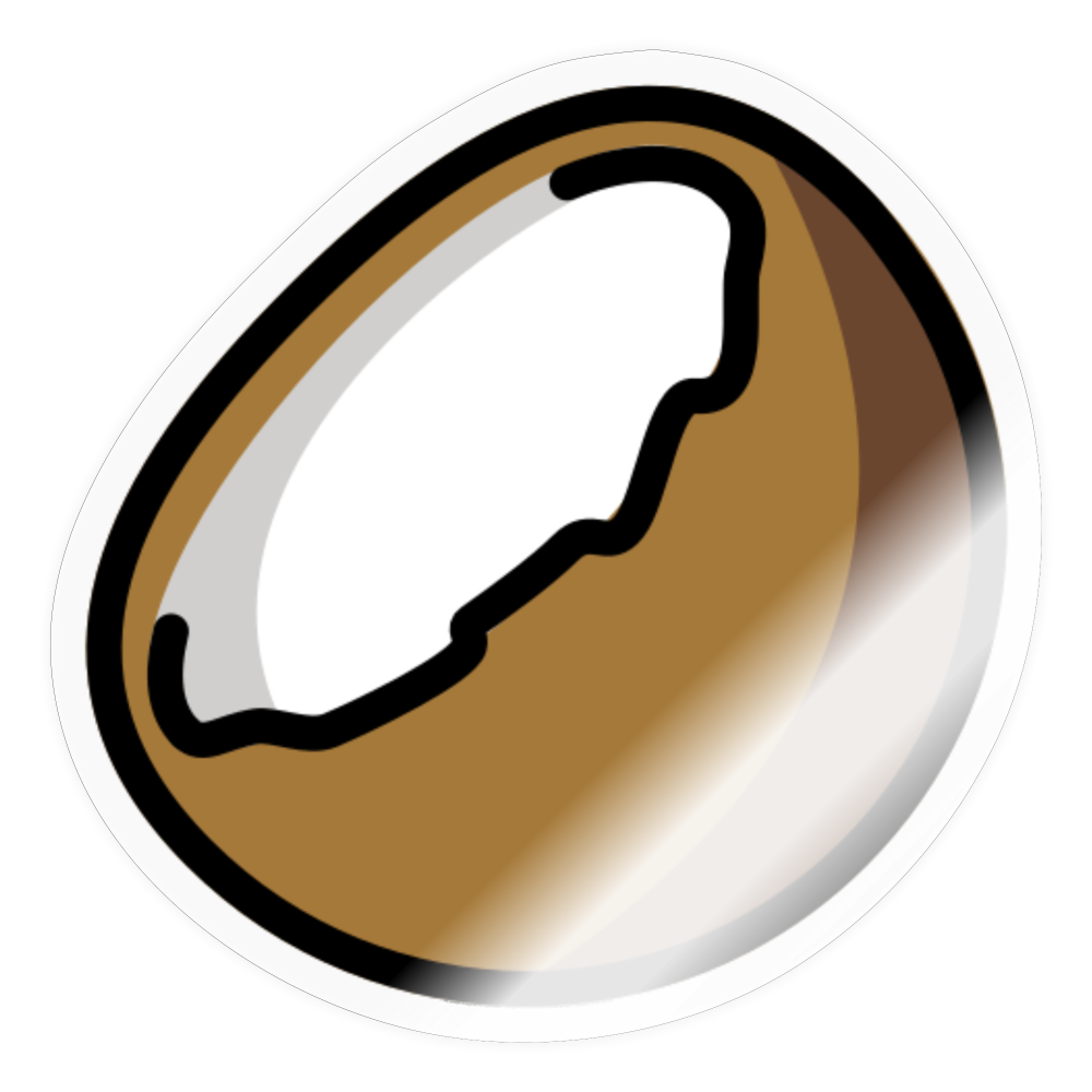 Coconut Moji Sticker - Emoji.Express - transparent glossy