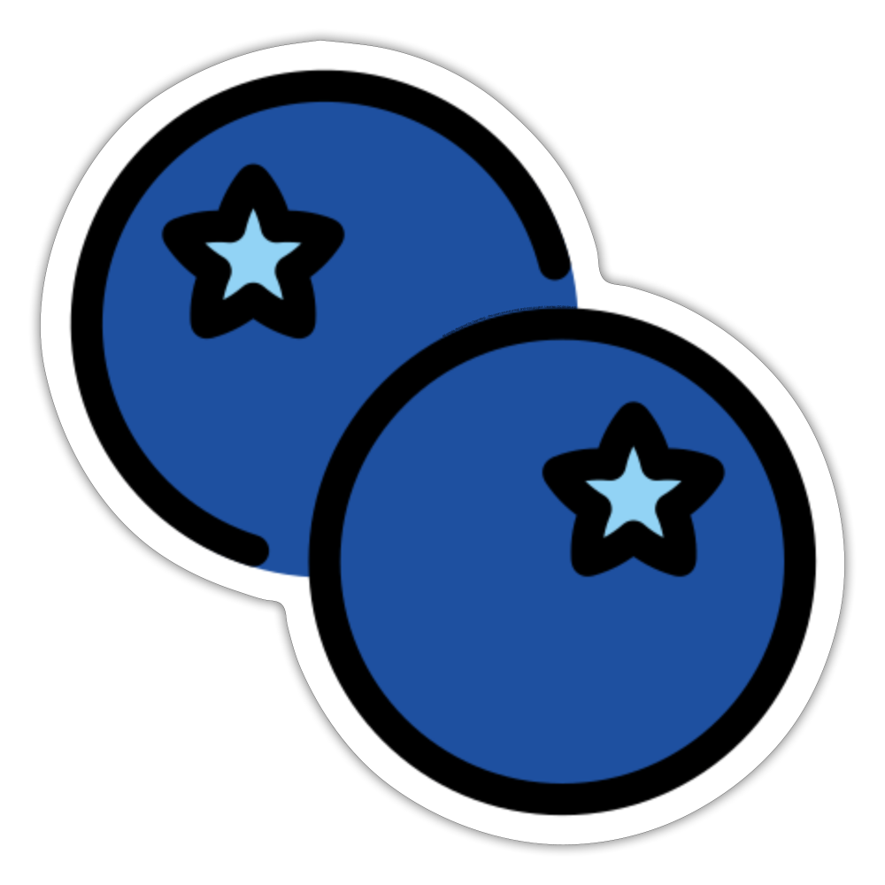 Blueberries Moji Sticker - Emoji.Express - white matte