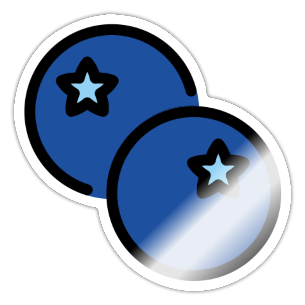 Blueberries Moji Sticker - Emoji.Express - white glossy