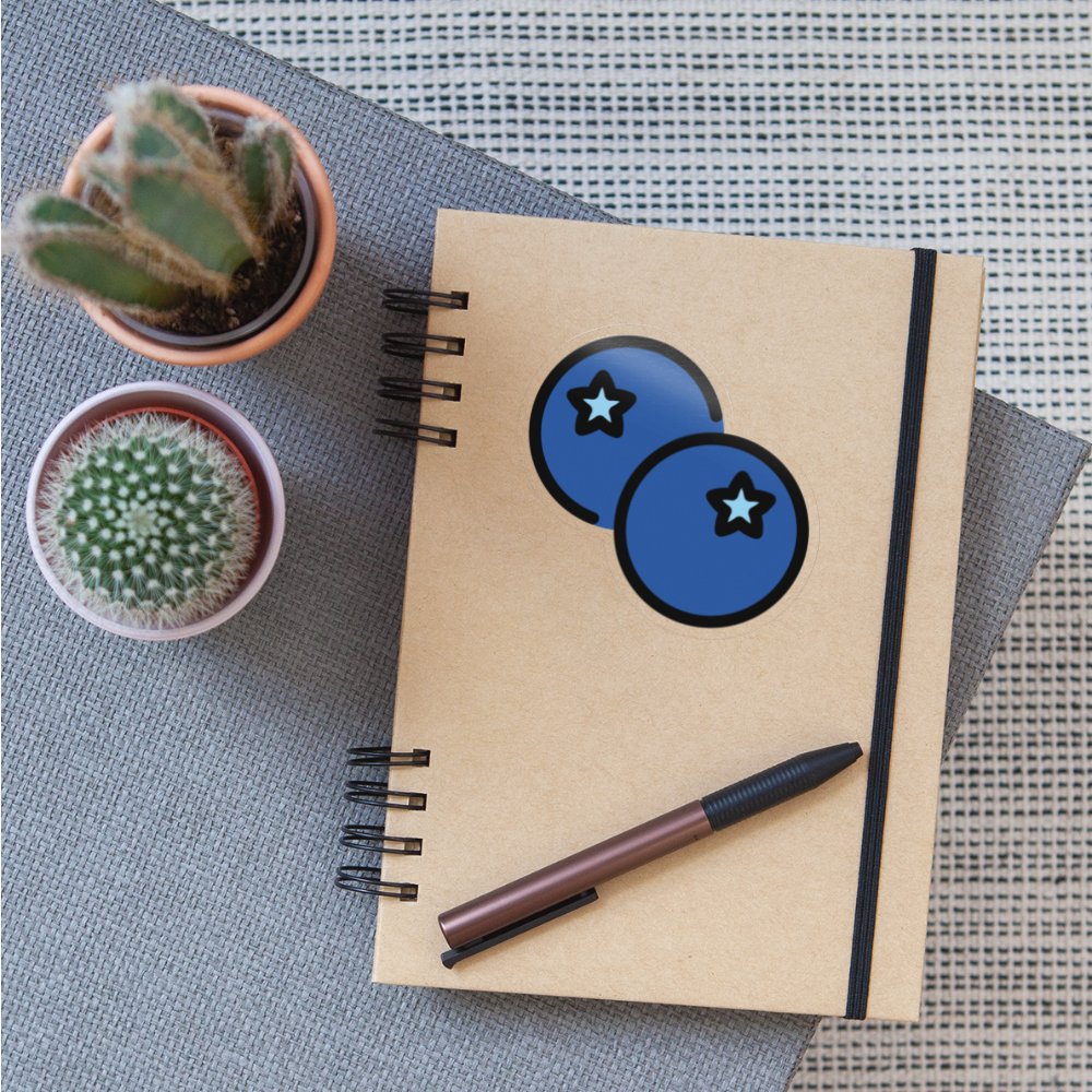 Blueberries Moji Sticker - Emoji.Express - transparent glossy