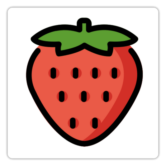 Strawberry Moji Sticker - Emoji.Express - white matte