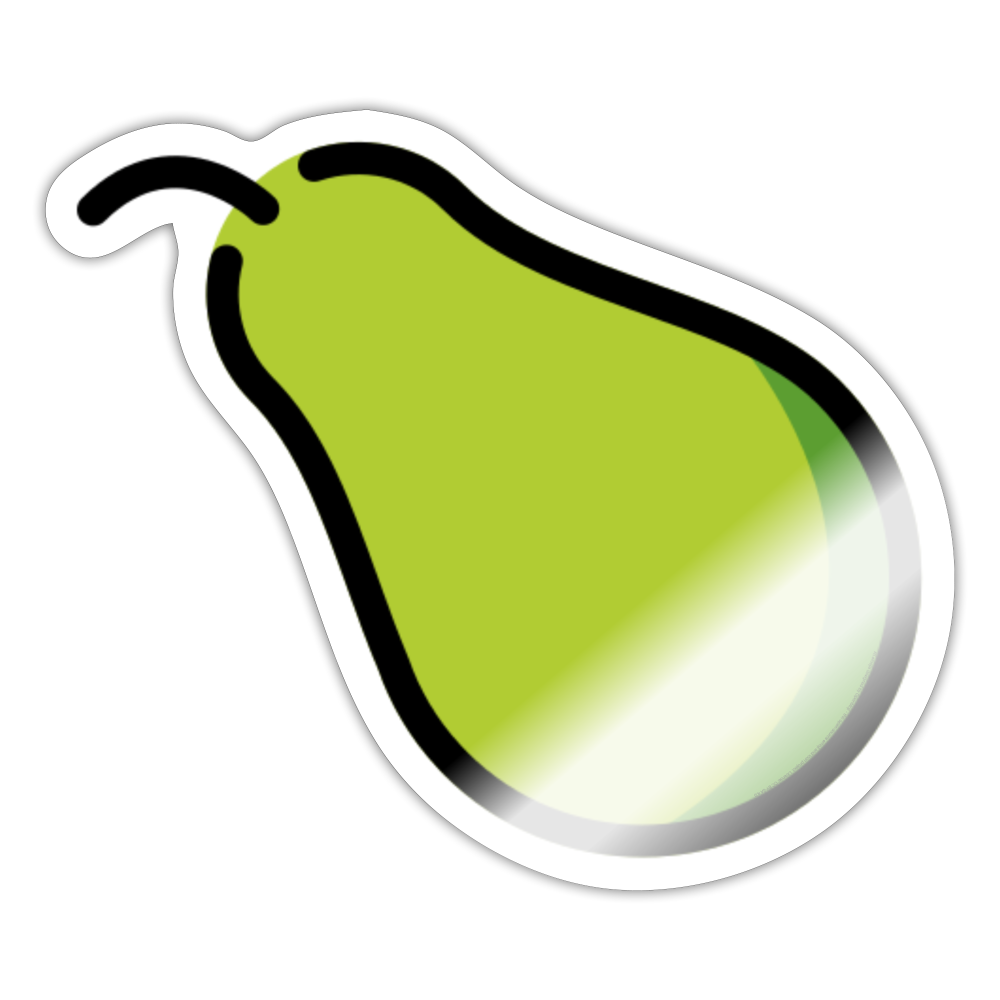 Pear Moji Sticker - Emoji.Express - white glossy