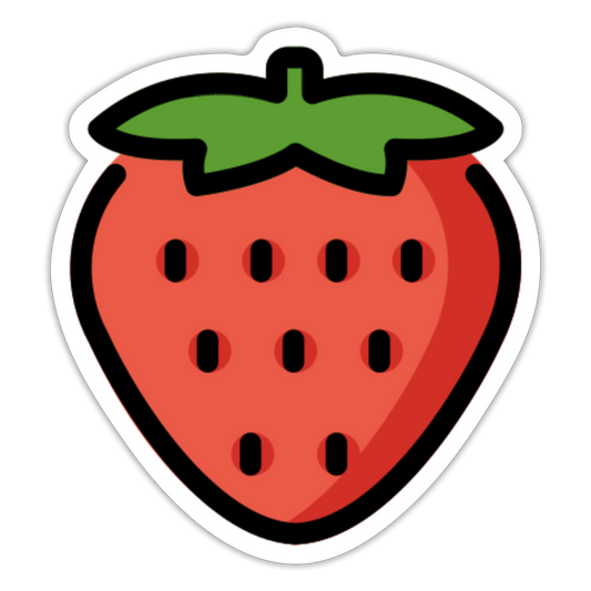 Strawberry Moji Sticker - Emoji.Express - white matte