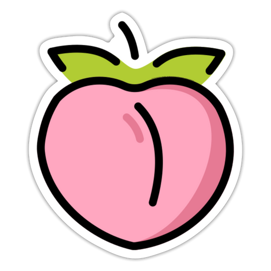 Peach Moji Sticker - Emoji.Express - white matte