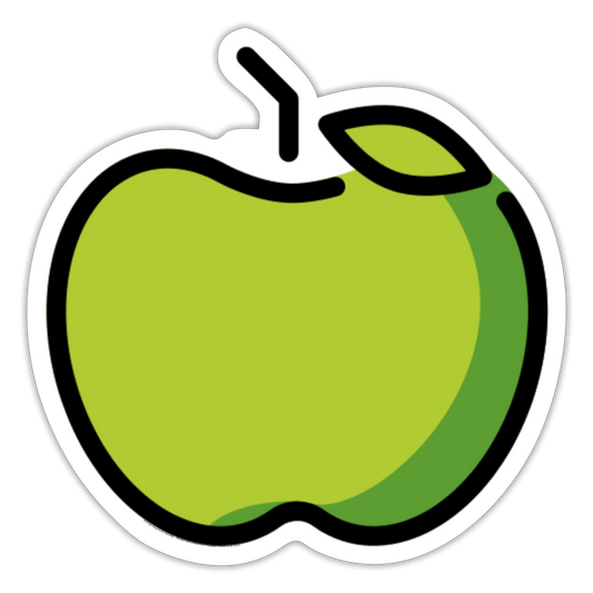 Green Apple Moji Sticker - Emoji.Express - white matte