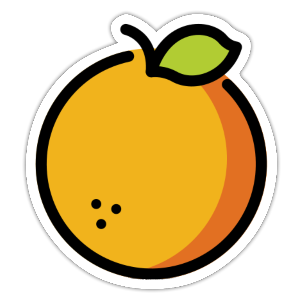 Tangerine Moji Sticker - Emoji.Express - white matte