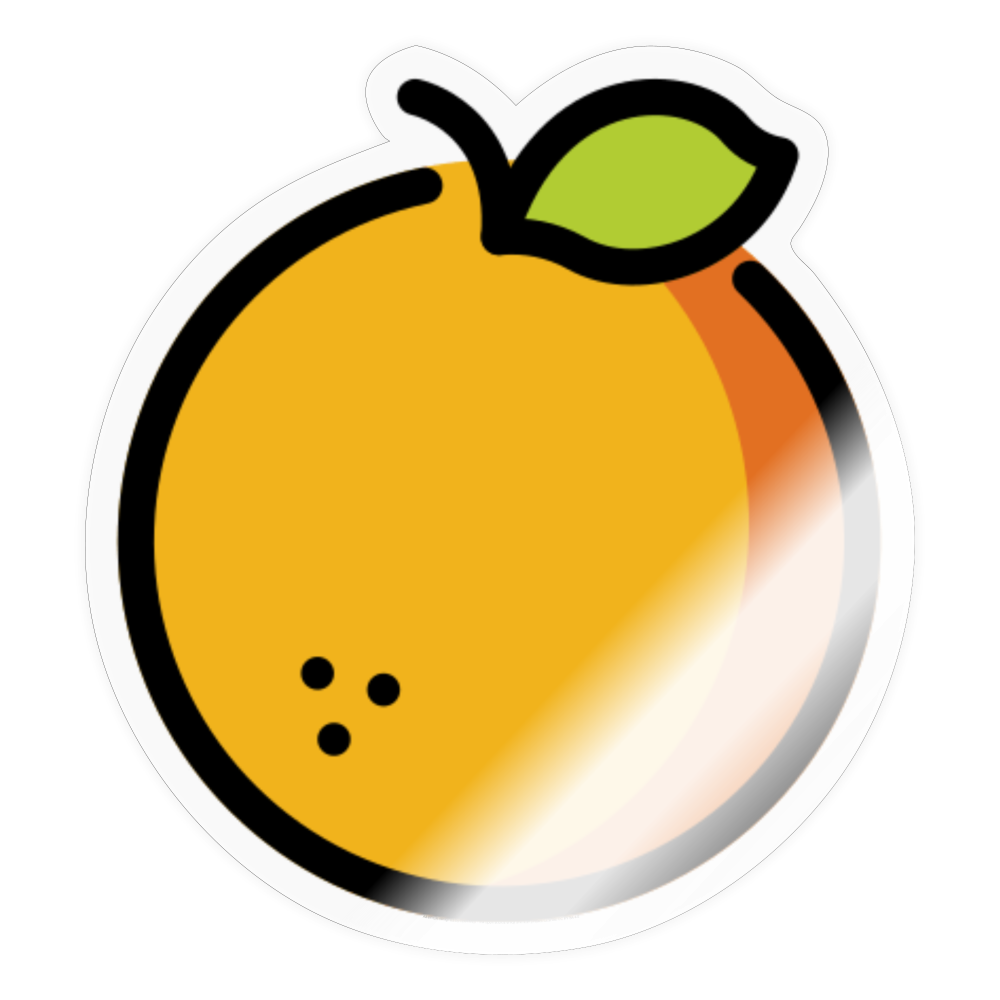 Tangerine Moji Sticker - Emoji.Express - transparent glossy