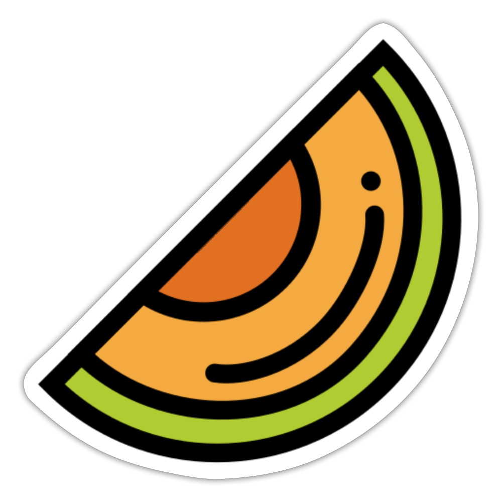 Melon Moji Sticker - Emoji.Express - white matte