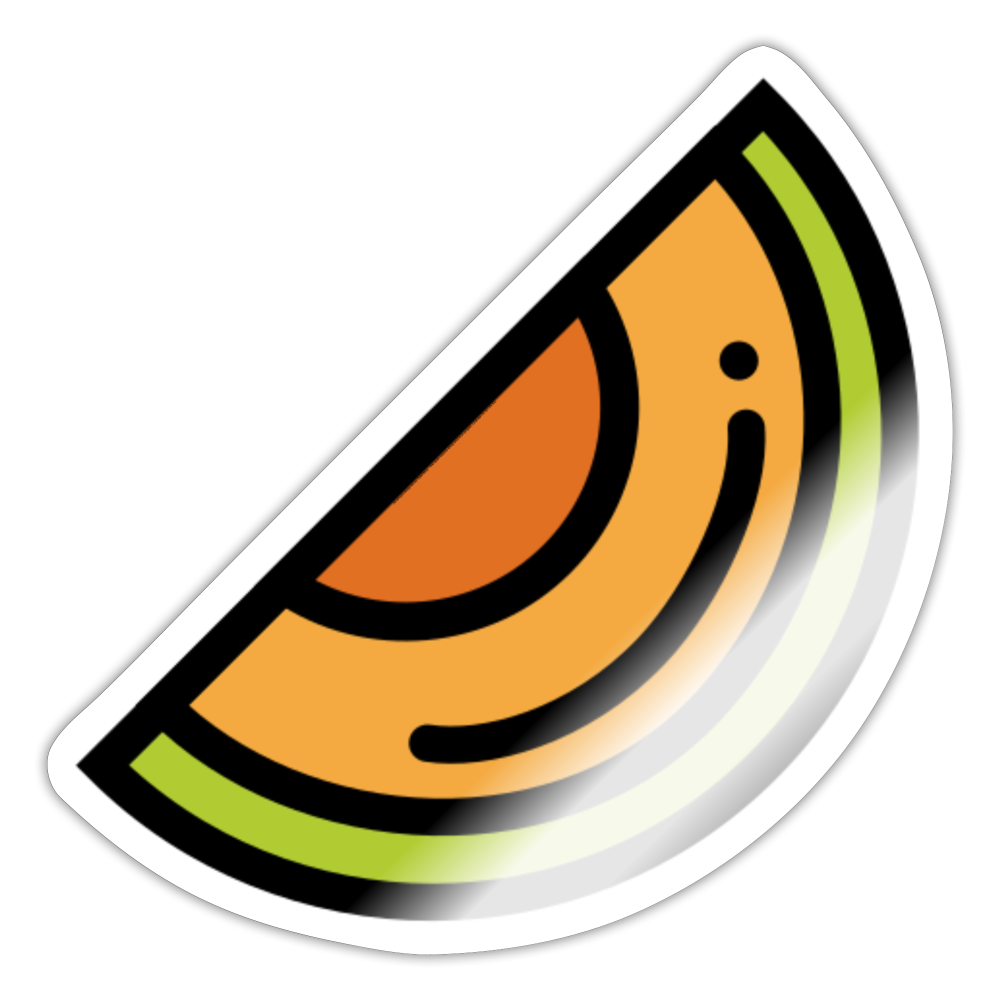 Melon Moji Sticker - Emoji.Express - white glossy