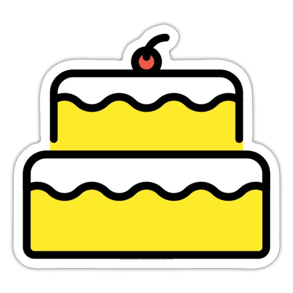 Birthday Cake Moji Sticker - Emoji.Express - white matte