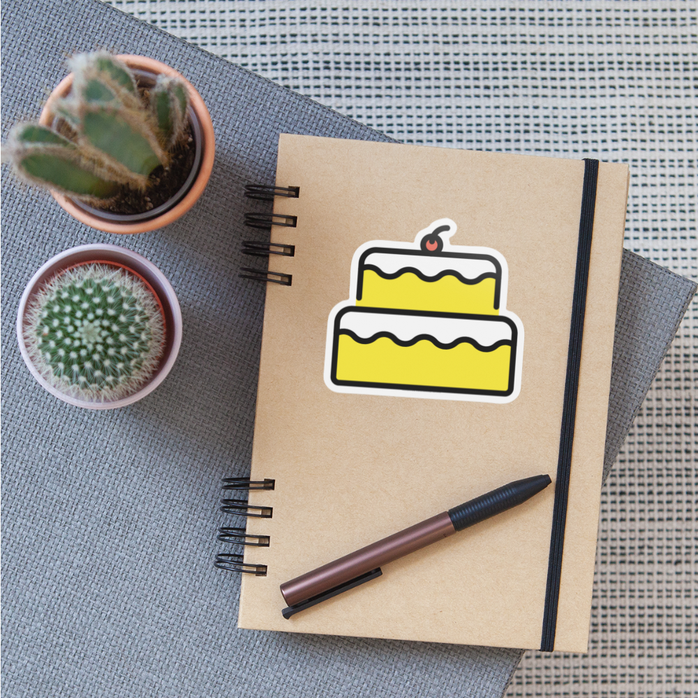 Birthday Cake Moji Sticker - Emoji.Express - white matte