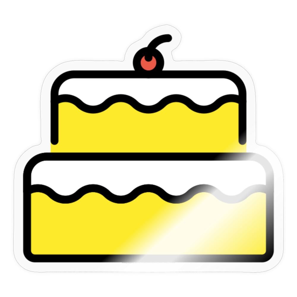 Birthday Cake Moji Sticker - Emoji.Express - transparent glossy