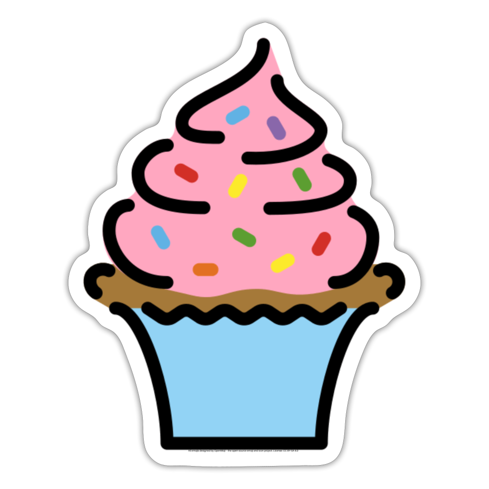Cupcake Moji Sticker - Emoji.Express - white matte