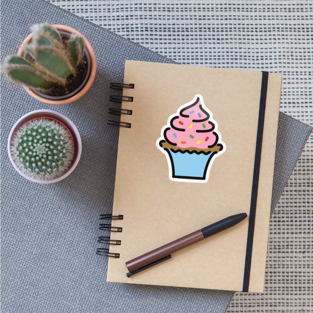 Cupcake Moji Sticker - Emoji.Express - white glossy