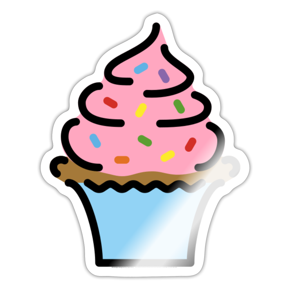 Cupcake Moji Sticker - Emoji.Express - white glossy