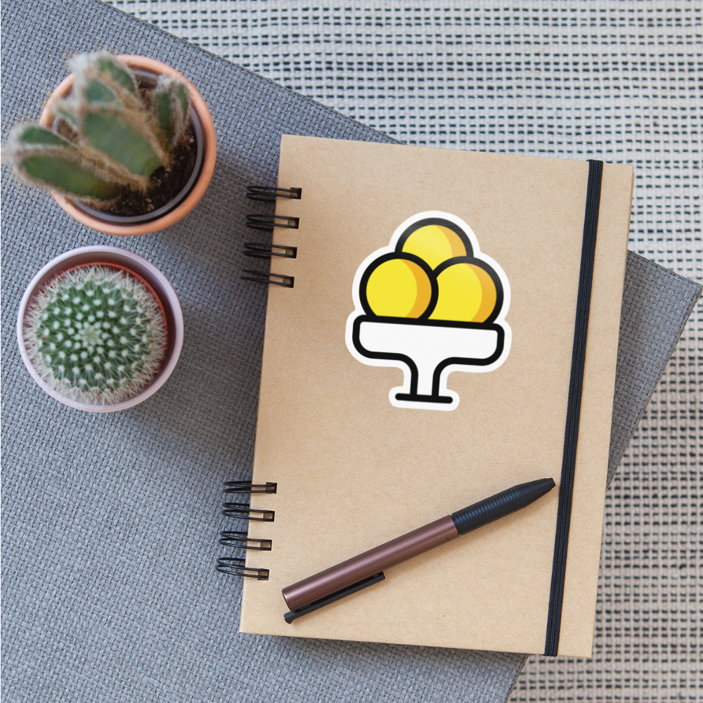 Ice Cream Moji Sticker - Emoji.Express - white glossy