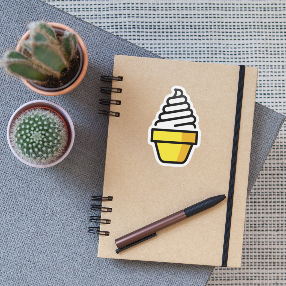 Soft Ice Cream Moji Sticker - Emoji.Express - white matte