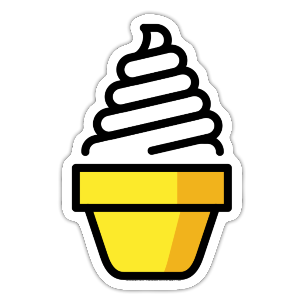 Soft Ice Cream Moji Sticker - Emoji.Express - white matte
