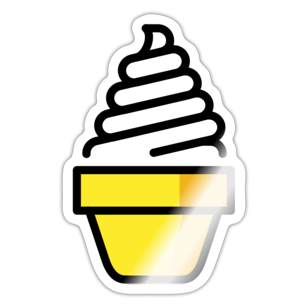 Soft Ice Cream Moji Sticker - Emoji.Express - white glossy