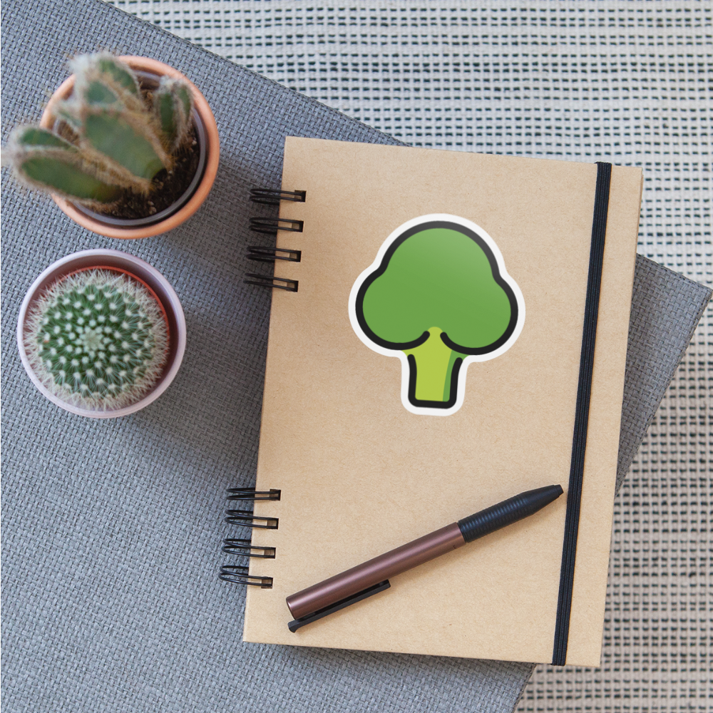 Broccoli Moji Sticker - Emoji.Express - white matte