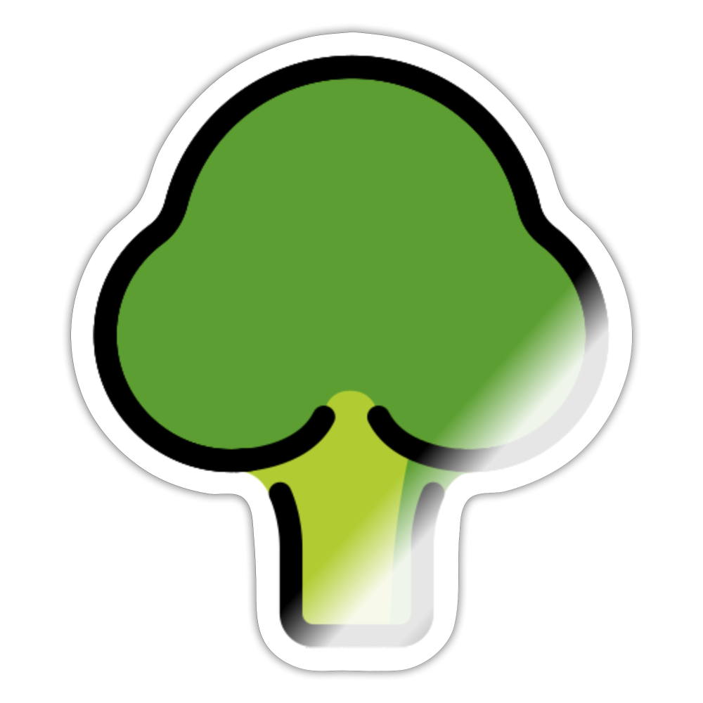 Broccoli Moji Sticker - Emoji.Express - white glossy