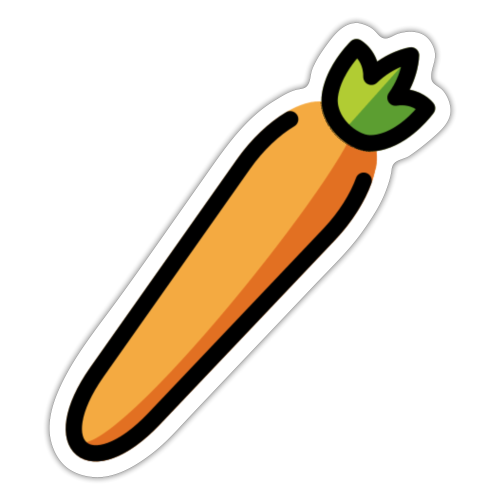 Carrot Moji Sticker - Emoji.Express - white matte