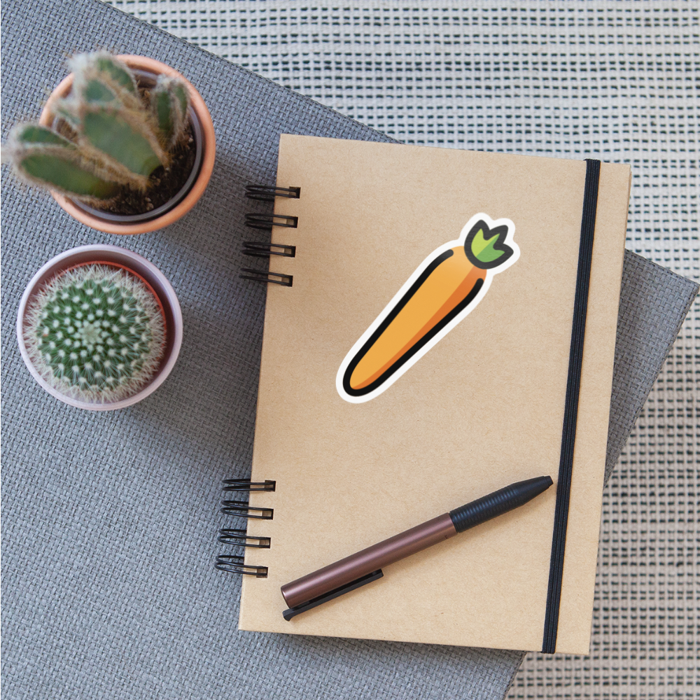 Carrot Moji Sticker - Emoji.Express - white glossy