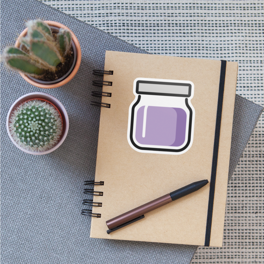 Jar with Purple Content Moji Sticker - Emoji.Express - white matte