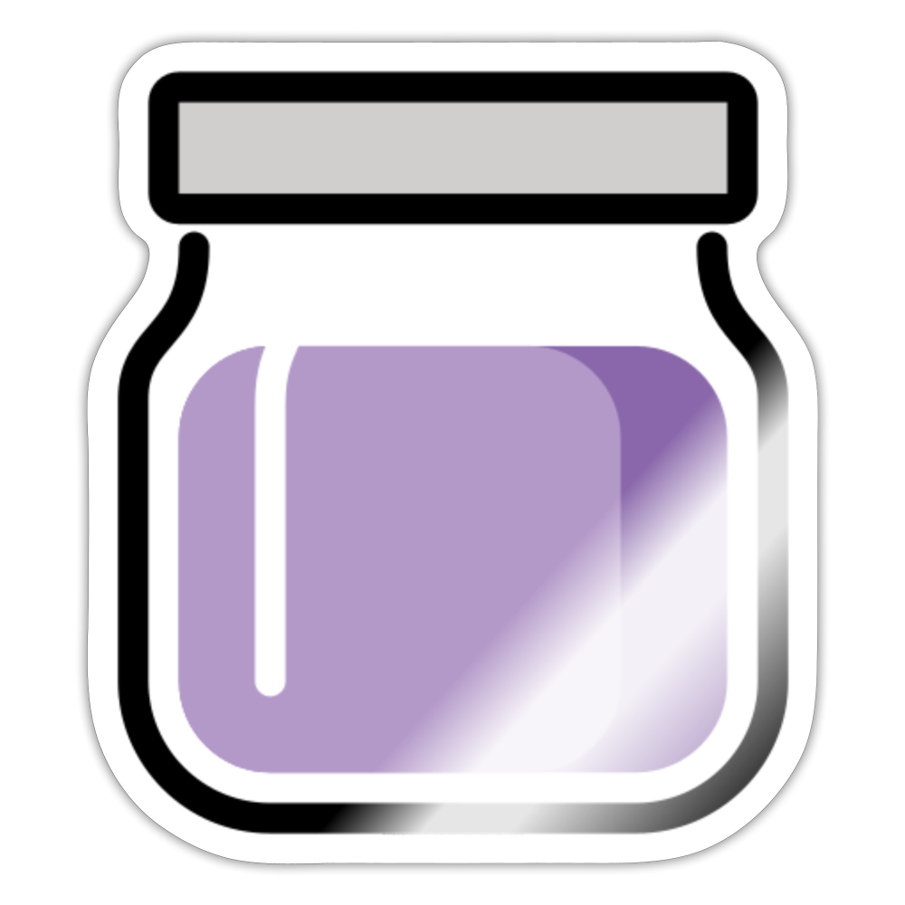 Jar with Purple Content Moji Sticker - Emoji.Express - white glossy