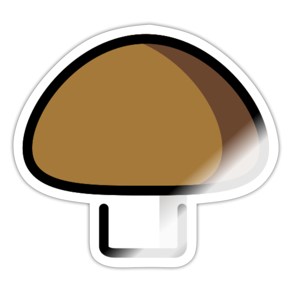 Champignon Brown Moji Sticker - Emoji.Express - white glossy