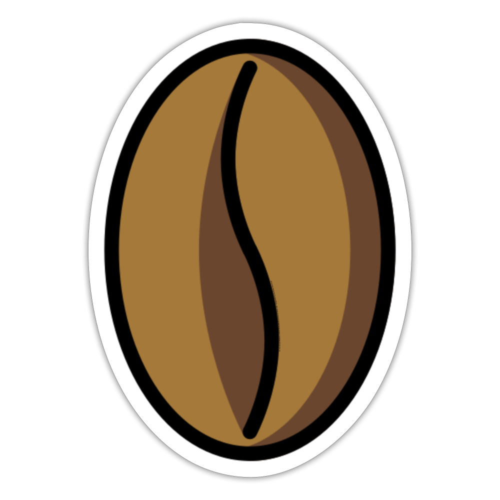 Roasted Coffee Bean Moji Sticker - Emoji.Express - white matte