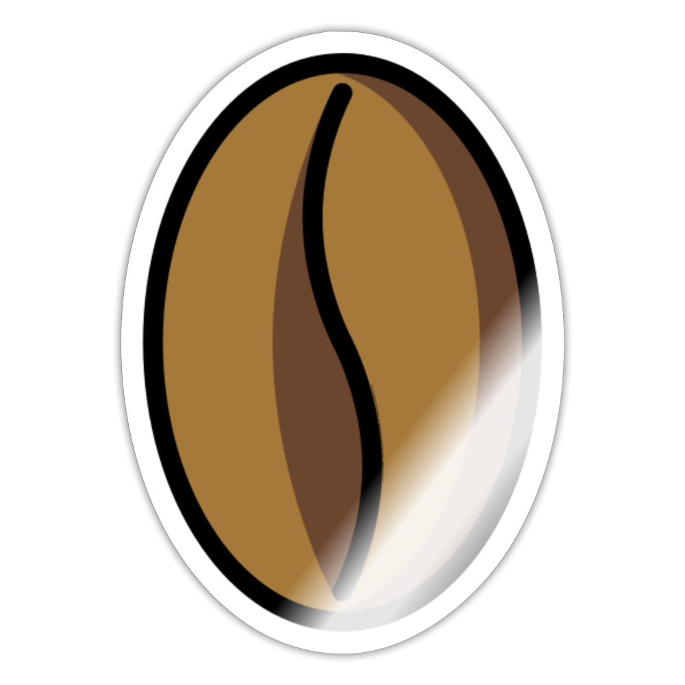 Roasted Coffee Bean Moji Sticker - Emoji.Express - white glossy