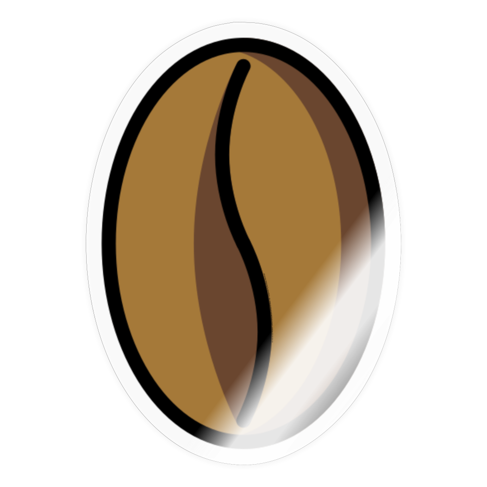Roasted Coffee Bean Moji Sticker - Emoji.Express - transparent glossy