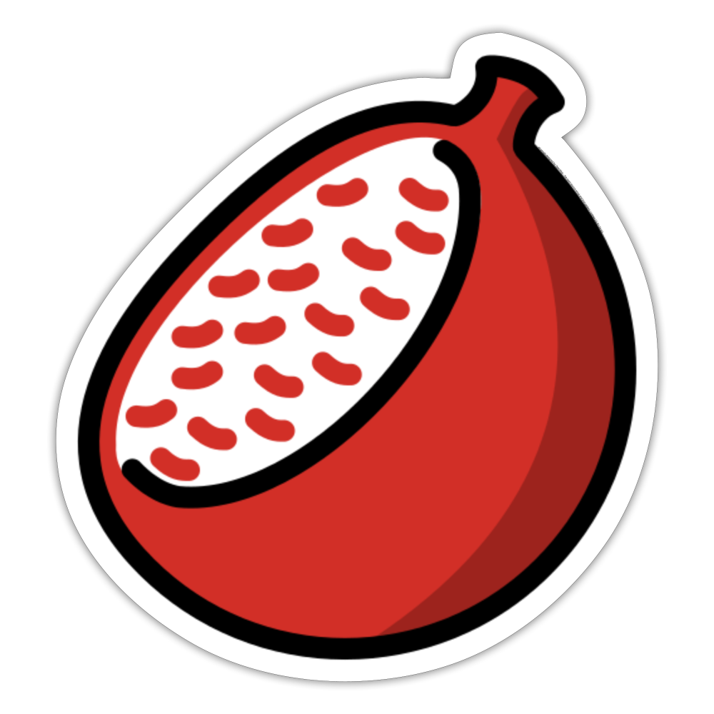 Pomegranate Moji Sticker - Emoji.Express - white matte