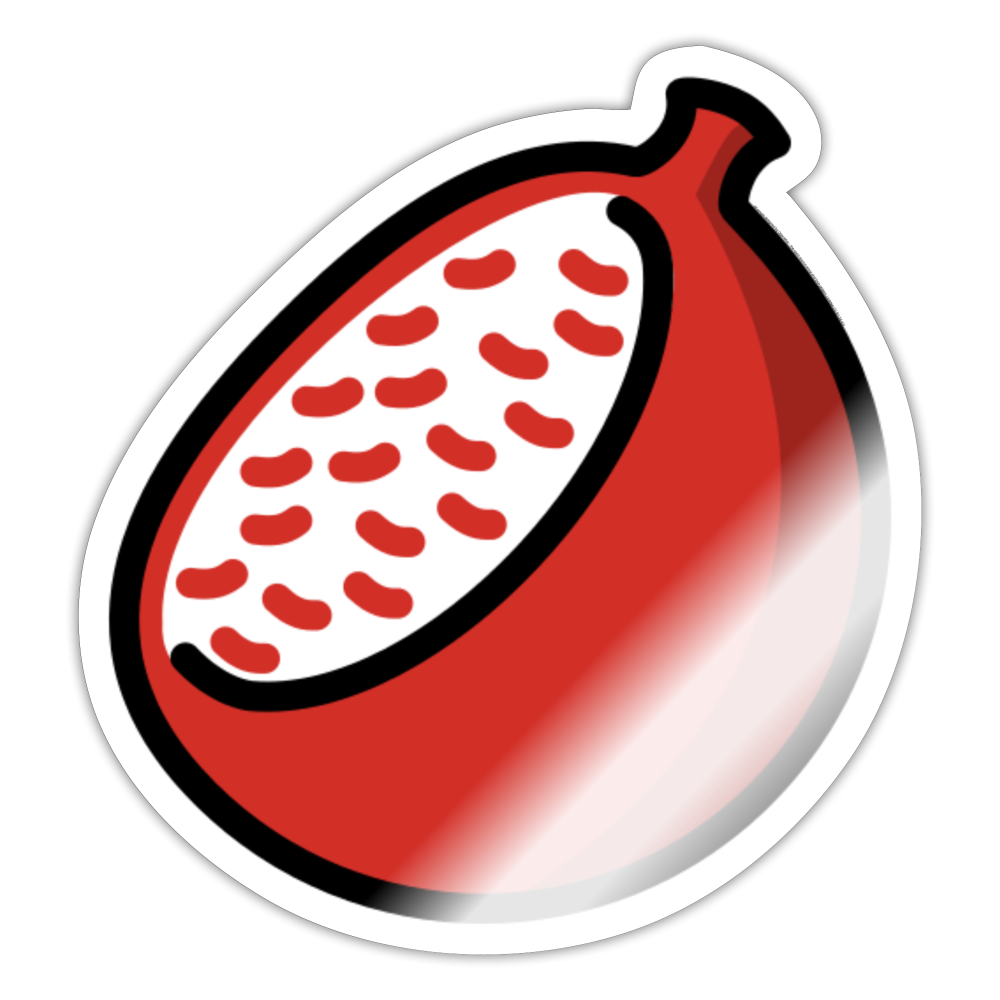 Pomegranate Moji Sticker - Emoji.Express - white glossy