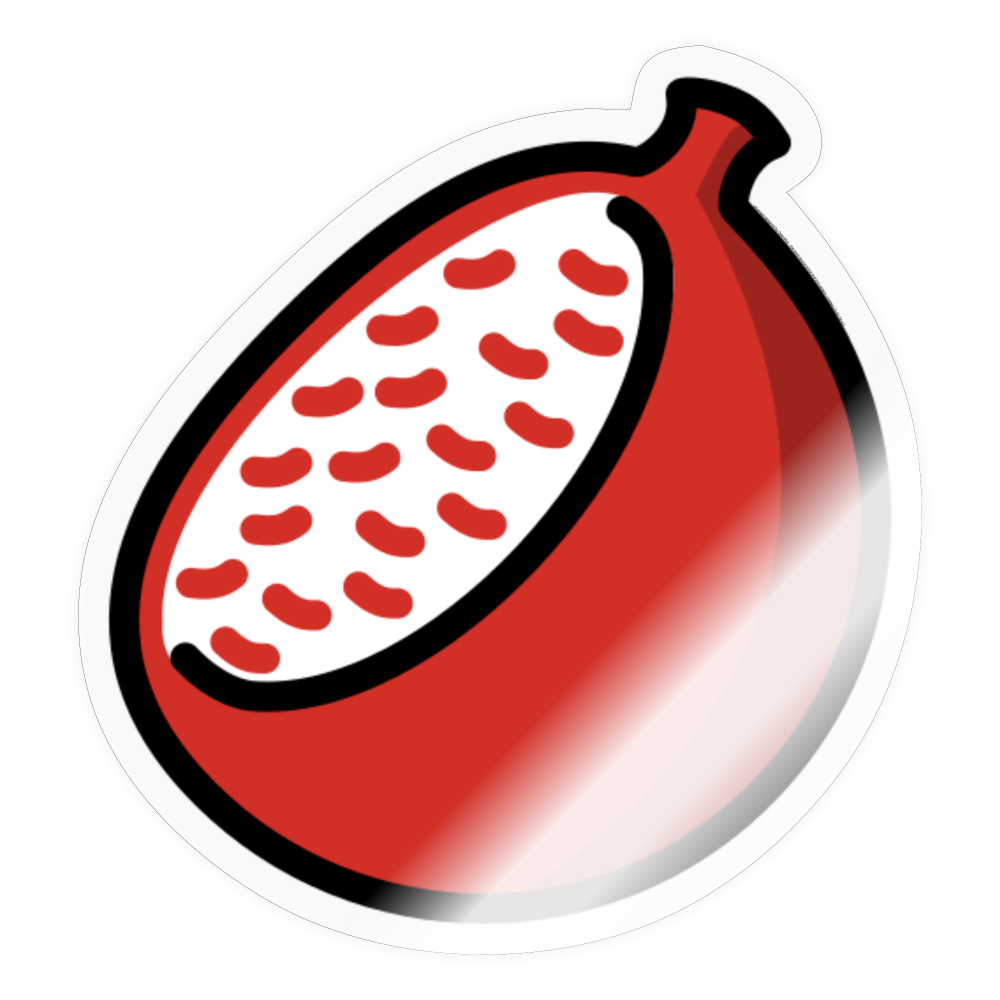 Pomegranate Moji Sticker - Emoji.Express - transparent glossy