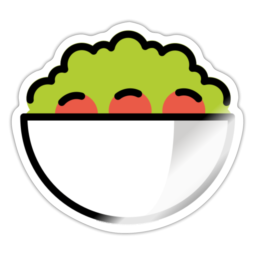 Green Salad Moji Sticker - Emoji.Express - white glossy