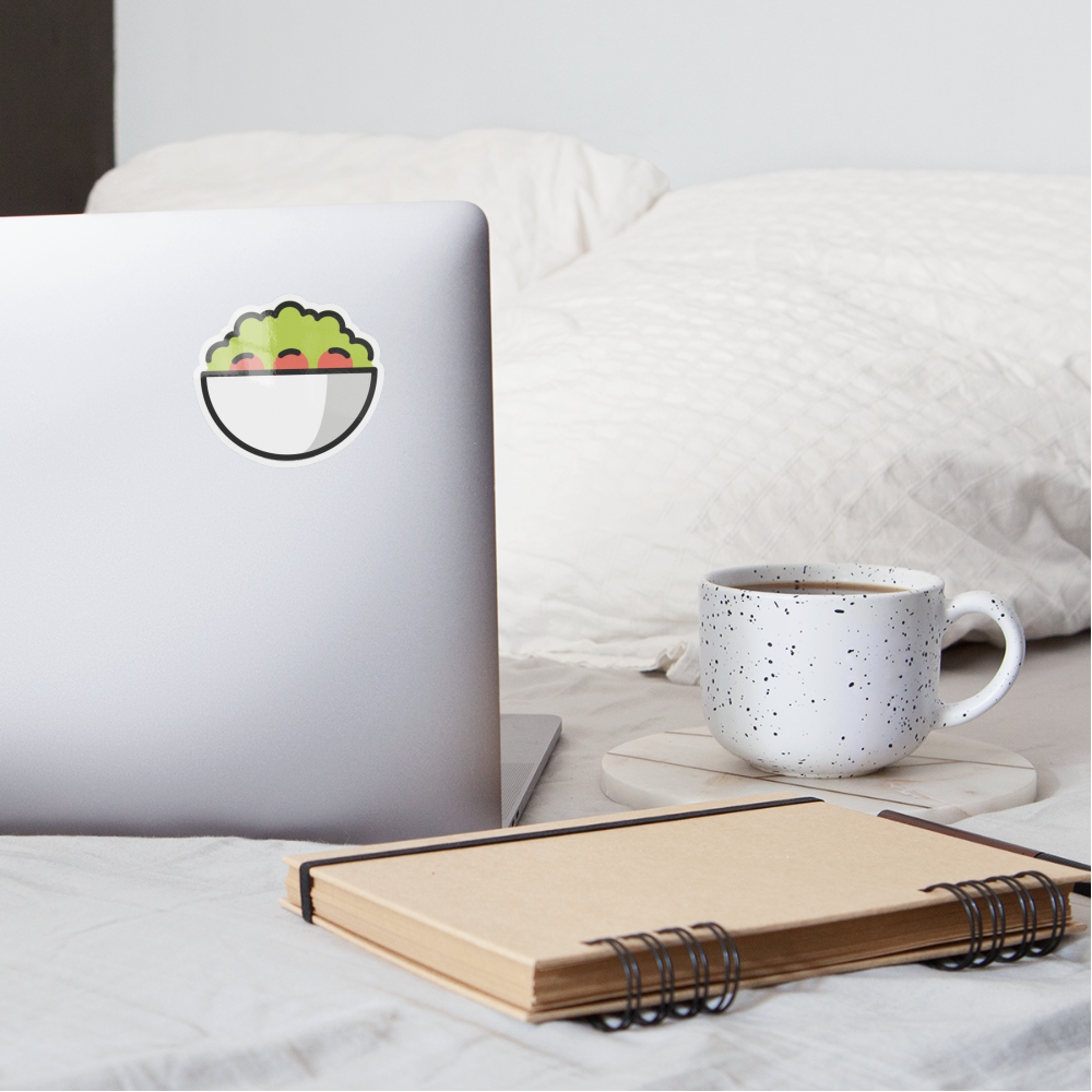 Green Salad Moji Sticker - Emoji.Express - white glossy