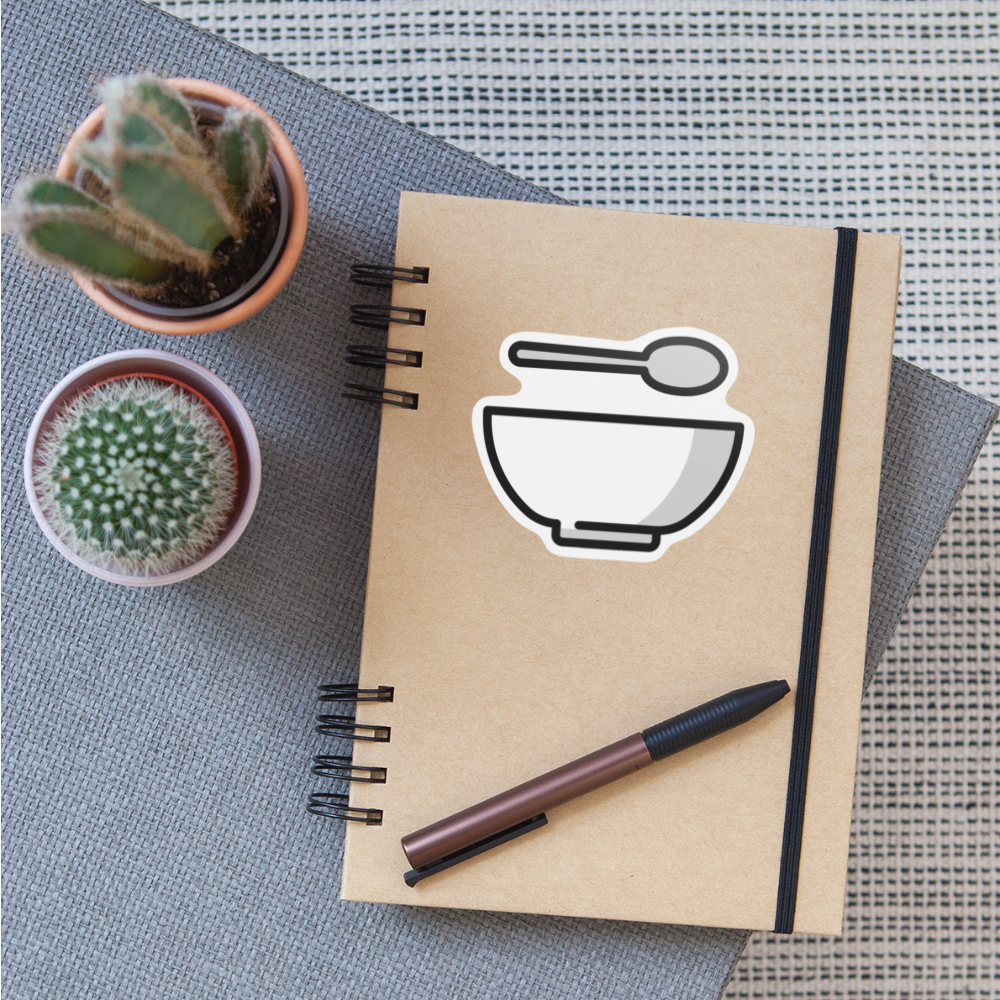 Bowl with Spoon Moji Sticker - Emoji.Express - white matte